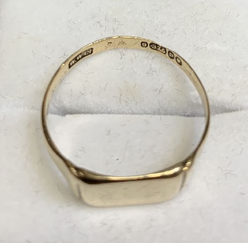 9CT GOLD SIGNET RING LONDON 1950 S - ADDITIONAL PHOTO 2