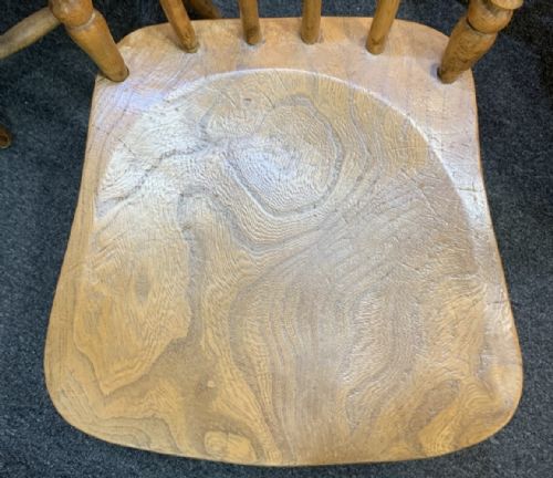 VICTORIAN BEECH FARMHOUSE KITCHEN CHAIRS X6 C1880 - ADDITIONAL PHOTO 6