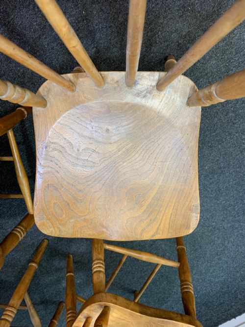 VICTORIAN BEECH FARMHOUSE KITCHEN CHAIRS X6 C1880 - ADDITIONAL PHOTO 8