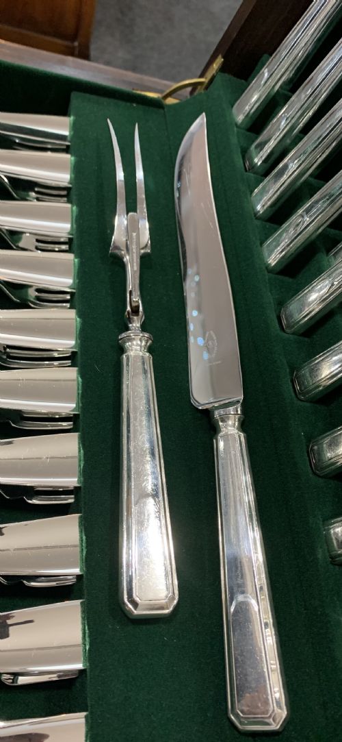 ART DECO 12 SETTINGS 127 PIECE BUTLER CANTEEN SILVER PLATED CUTLERY 1937 - ADDITIONAL PHOTO 10