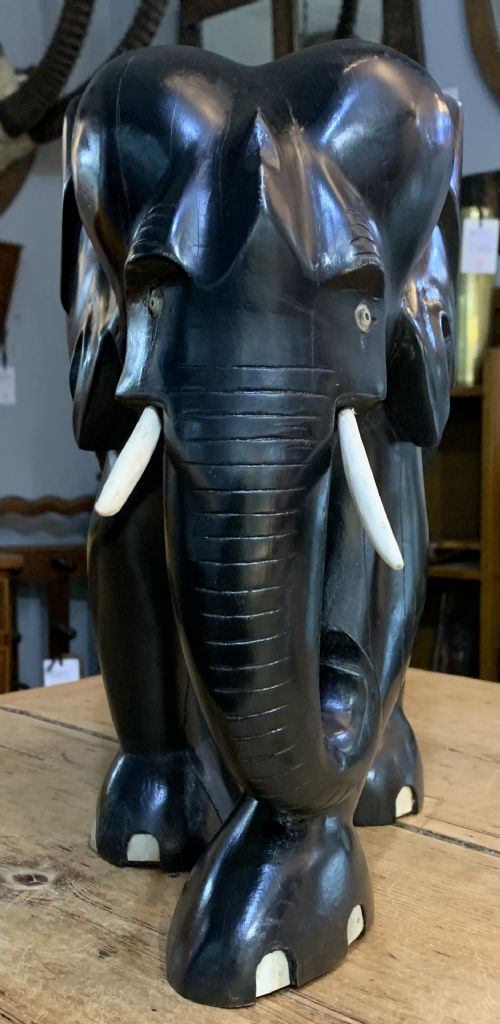 edwardian ebony elephant bone tusks early 20th century - CATEGORY: ANTIQUE MISCELLANEOUS - DATED EDWARDIAN