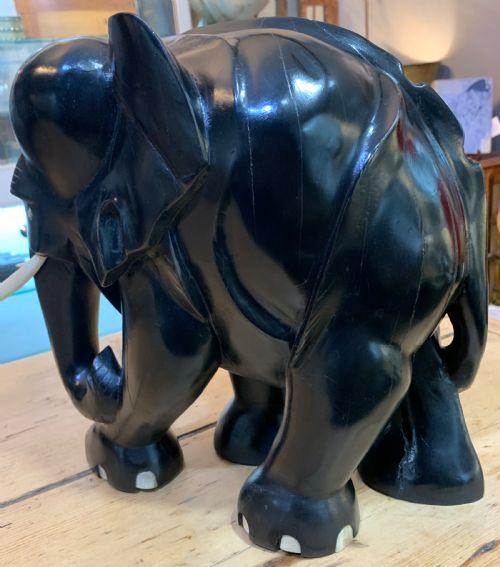 EDWARDIAN EBONY ELEPHANT BONE TUSKS EARLY 20TH CENTURY - ADDITIONAL PHOTO 2