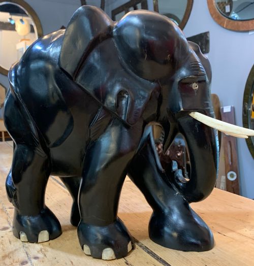 EDWARDIAN EBONY ELEPHANT BONE TUSKS EARLY 20TH CENTURY - ADDITIONAL PHOTO 5