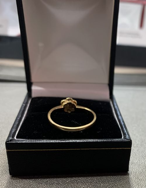 ART DECO DIAMOND DAISY 18CT GOLD RING 1920S P - ADDITIONAL PHOTO 3