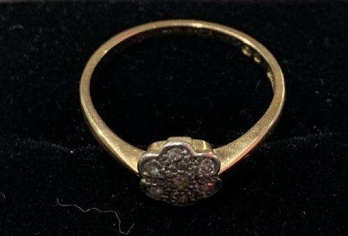 ART DECO DIAMOND DAISY 18CT GOLD RING 1920S P - ADDITIONAL PHOTO 4