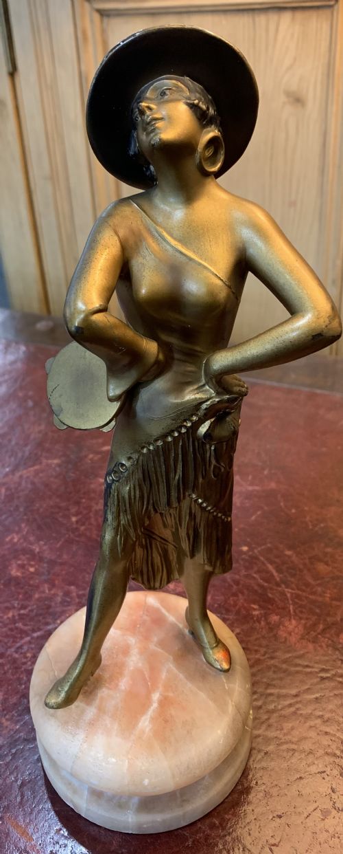 art deco josef lorenzl original casting of a spanish flamenco dancer c1930 - CATEGORY: ANTIQUE SCULPTURES - DATED 1930