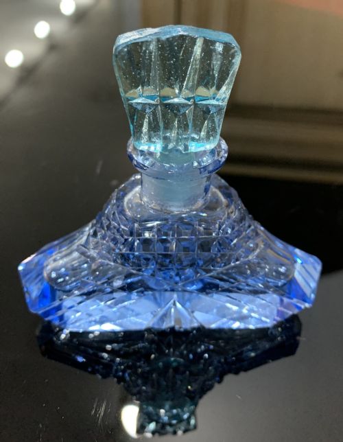 art deco bohemian czech crystal perfume bottle c1930s - CATEGORY: ANTIQUE GLASS - DATED 1930