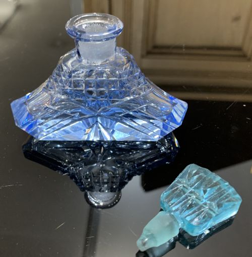 ART DECO BOHEMIAN CZECH CRYSTAL PERFUME BOTTLE C1930S - ADDITIONAL PHOTO 1