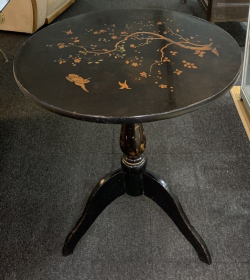 chinoiserie lacquered occasional table with cherry blossom inlay c1910 - CATEGORY: ANTIQUE TABLES - DATED 1910