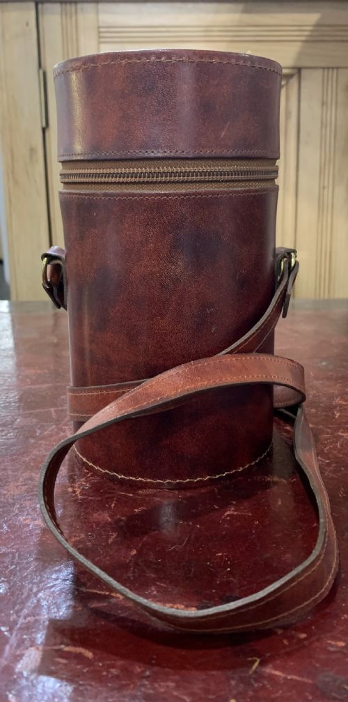 LUXURY BURGUNDY LEATHER TRIPLE GLASS FLASK SET C1930 - ADDITIONAL PHOTO 10