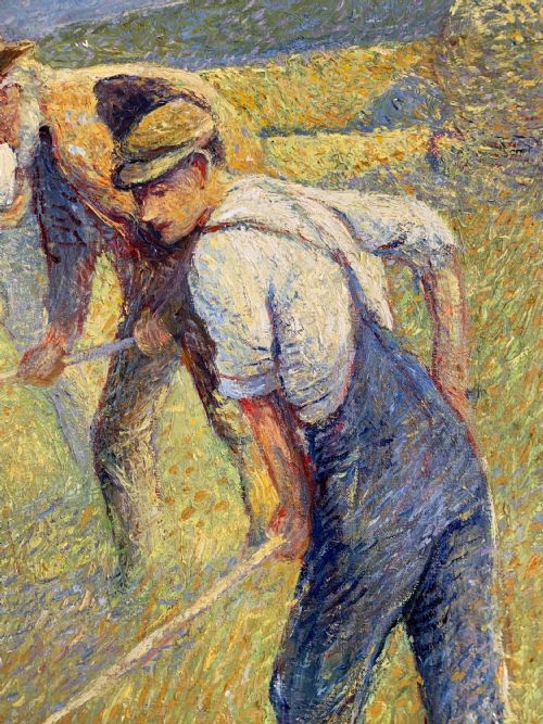 ANDRE DE MOLLER B1942 THE HAYMAKERS OIL ON CANVAS IN POSTIMPRESSIONIST STYLE C1980 - ADDITIONAL PHOTO 5