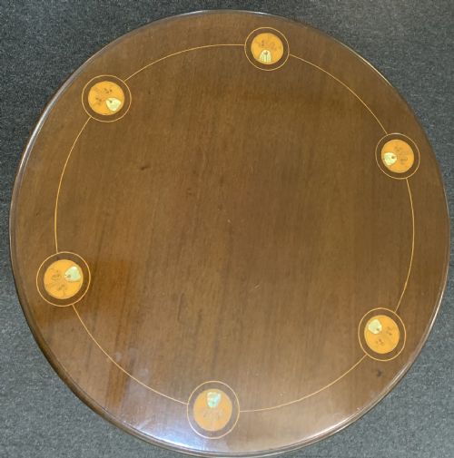 GEORGE MONTAGUE ELWOOD ART NOUVEAU MAHOGANY TABLE WITH MOTHER OF PEARL C1910 - ADDITIONAL PHOTO 1