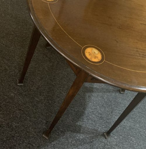 GEORGE MONTAGUE ELWOOD ART NOUVEAU MAHOGANY TABLE WITH MOTHER OF PEARL C1910 - ADDITIONAL PHOTO 7