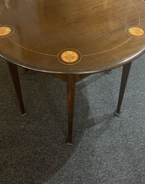 GEORGE MONTAGUE ELWOOD ART NOUVEAU MAHOGANY TABLE WITH MOTHER OF PEARL C1910 - ADDITIONAL PHOTO 8