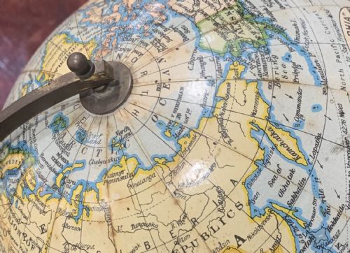 GEOGRAPHIA GLOBE ON BAKELITE BASE STEAM ROUTES PERSIA CEYLON 1920S - ADDITIONAL PHOTO 5