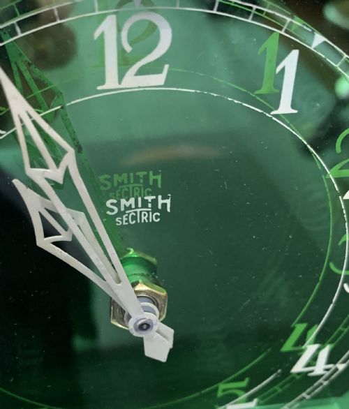 SMITH GREEN GLASS AND CHRONE SECTRIC CLOCK C1930S - ADDITIONAL PHOTO 4