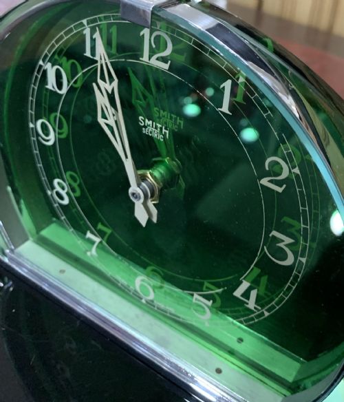 SMITH GREEN GLASS AND CHRONE SECTRIC CLOCK C1930S - ADDITIONAL PHOTO 5