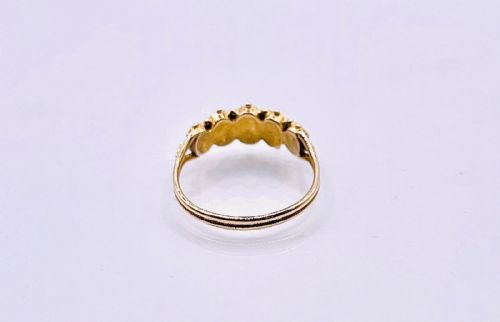 GEORGIAN NATURAL CORAL FIVE STONE 18CT GOLD RING N - ADDITIONAL PHOTO 5