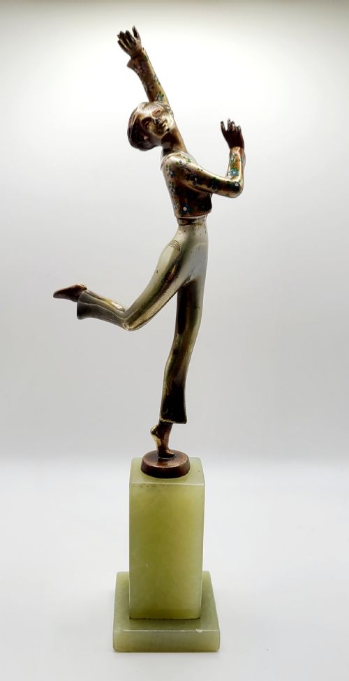 Josef Lorenzl Austrian Cold Painted Bronze Female Dancer C1920s
