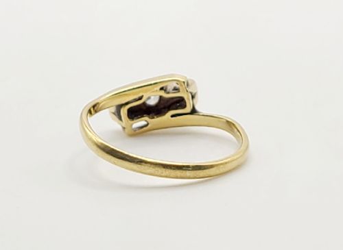 ART DECO DIAMOND TRILOGY WISHBONE RING 18CT PLATINUM SIZE M - ADDITIONAL PHOTO 6