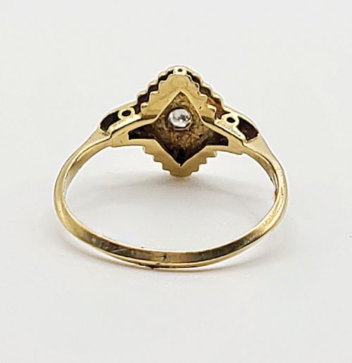 ART DECO DIAMOND 18CT GOLD PLATINUM RING SIZE M - ADDITIONAL PHOTO 4