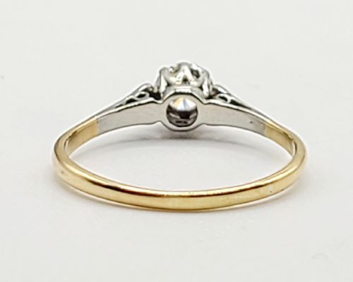 ART DECO 18CT GOLD PLATINUM 025CT DIAMOND SOLITAIRE RING SIZE O - ADDITIONAL PHOTO 4