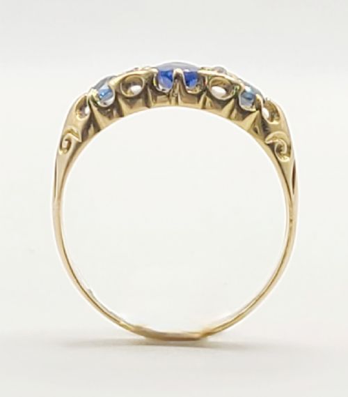 SAPPHIRE DIAMOND EDWARDIAN 18CT GOLD RING CHESTER1910 L - ADDITIONAL PHOTO 7