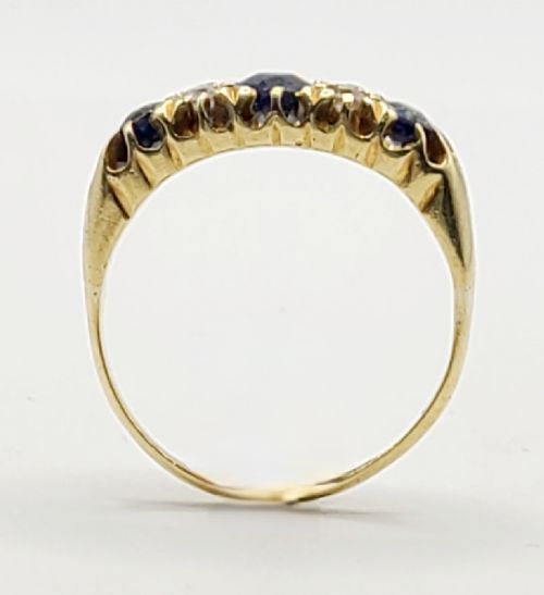 VICTORIAN SAPPHIRE DIAMOND RING C1880 SIZE O - ADDITIONAL PHOTO 7