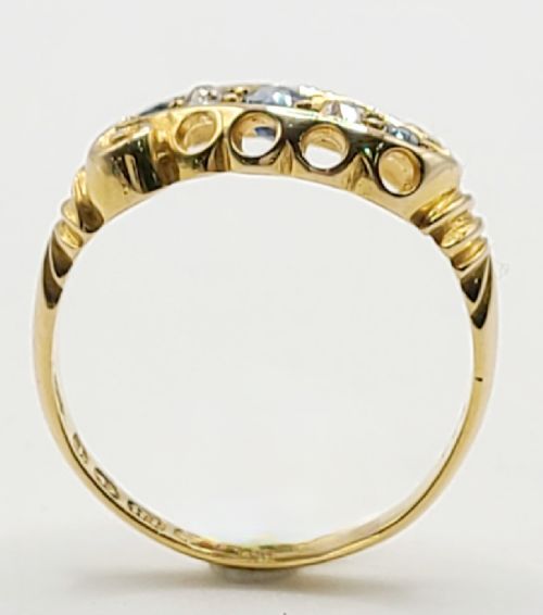 EDWARDIAN SAPPHIRE DIAMOND 18CT GOLD RING SIZE K12 - ADDITIONAL PHOTO 7