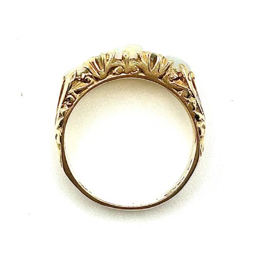 OPAL DIAMOND 9CT GOLD TRILOGY RING M12 - ADDITIONAL PHOTO 6