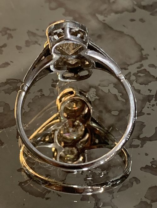 EXCEPTIONAL ART DECO OLD CUT DIAMOND C110 CTS AND PLATINUM RING C1920'S SIZE Q12 - ADDITIONAL PHOTO 2