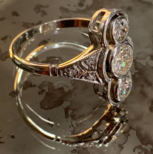 EXCEPTIONAL ART DECO OLD CUT DIAMOND C110 CTS AND PLATINUM RING C1920'S SIZE Q12 - ADDITIONAL PHOTO 5