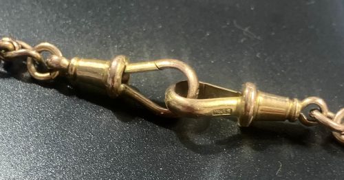ANTIQUE ALBERT CHAIN 9CT GOLD ALL LINKS HALLMARKED - ADDITIONAL PHOTO 2
