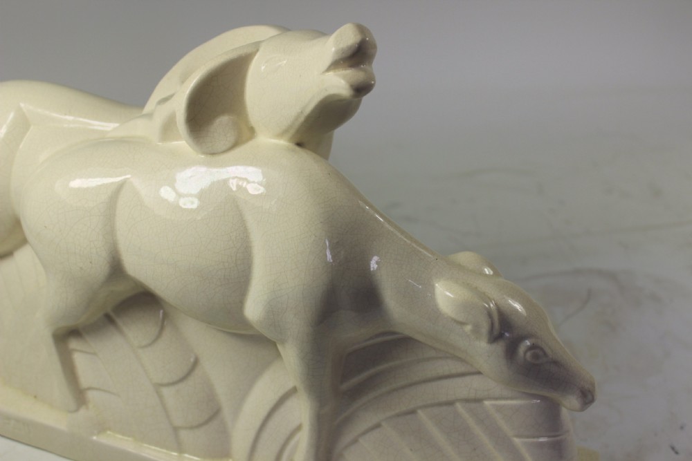 French Art Deco Deer by Lemanceau c1920 View V
