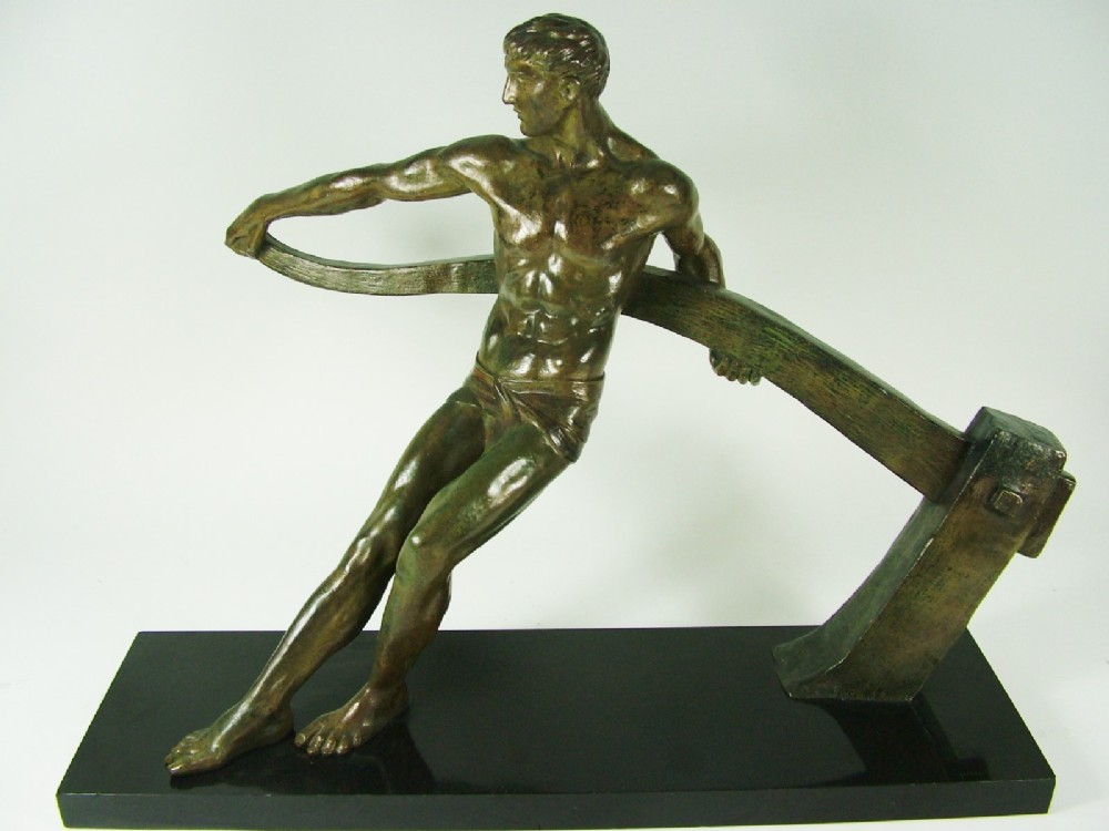 French Art Deco Bronze by Guiraud-Riviere c1920-30