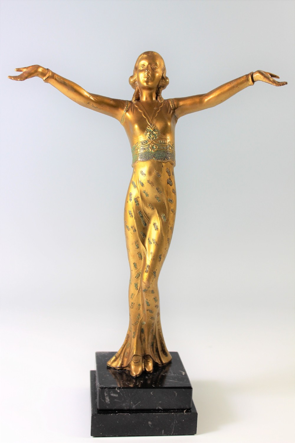 Original Austrian Art Deco Lorenzl Girl in Ballgown c.1930