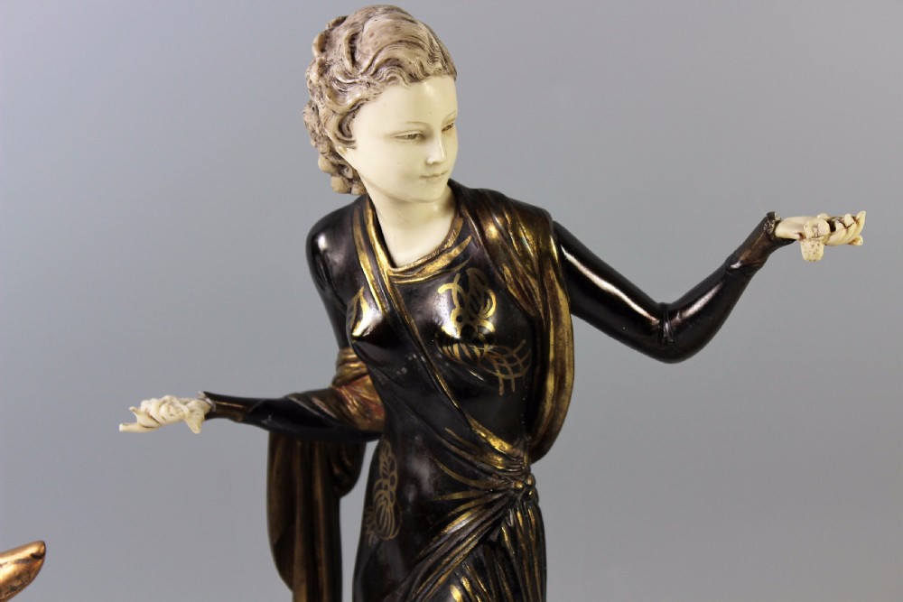 Original French Art Deco Figural Group by Menneville c.1920-30 View II