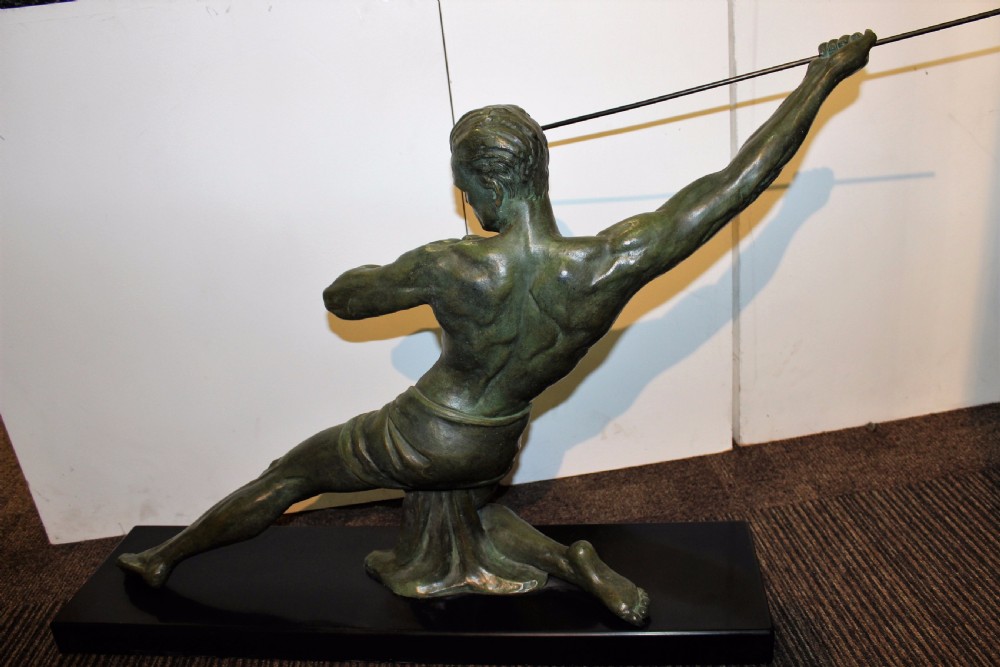 Very Large French Art Deco Javelin Thrower by Roncourt c.1920-30 View IV