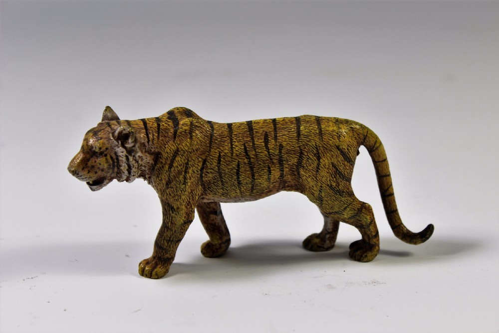 Cold Painted Bronze Tiger by Franz Bergman c.1920
