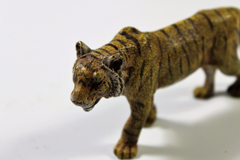 Cold Painted Bronze Tiger by Franz Bergman c.1920 View III