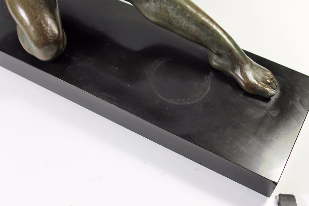 Very Large French Art Deco Spear Hunter Attributed to Hugonnet c1920-30 View IX