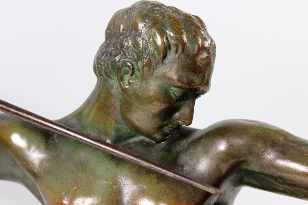 Very Large French Art Deco Spear Hunter Attributed to Hugonnet c1920-30 View X