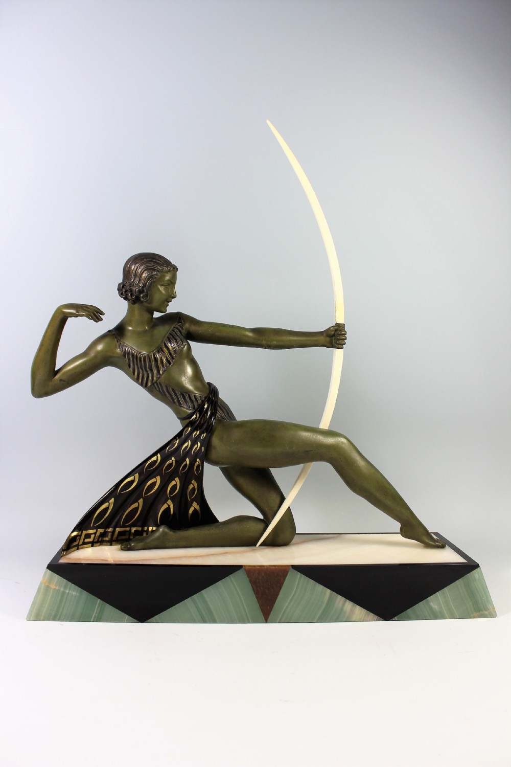 French Art Deco Diana with Bow by Uriano c1920-30