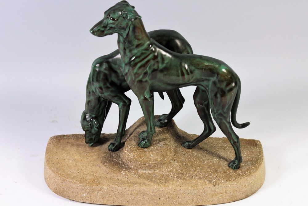 A Stunning Pair of French Art Deco Greyhounds by Jules Masson c1920-30