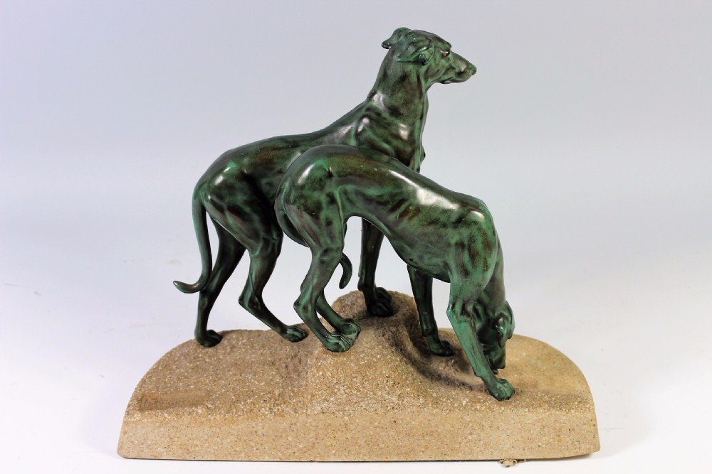 A Stunning Pair of French Art Deco Greyhounds by Jules Masson c1920-30 View IV