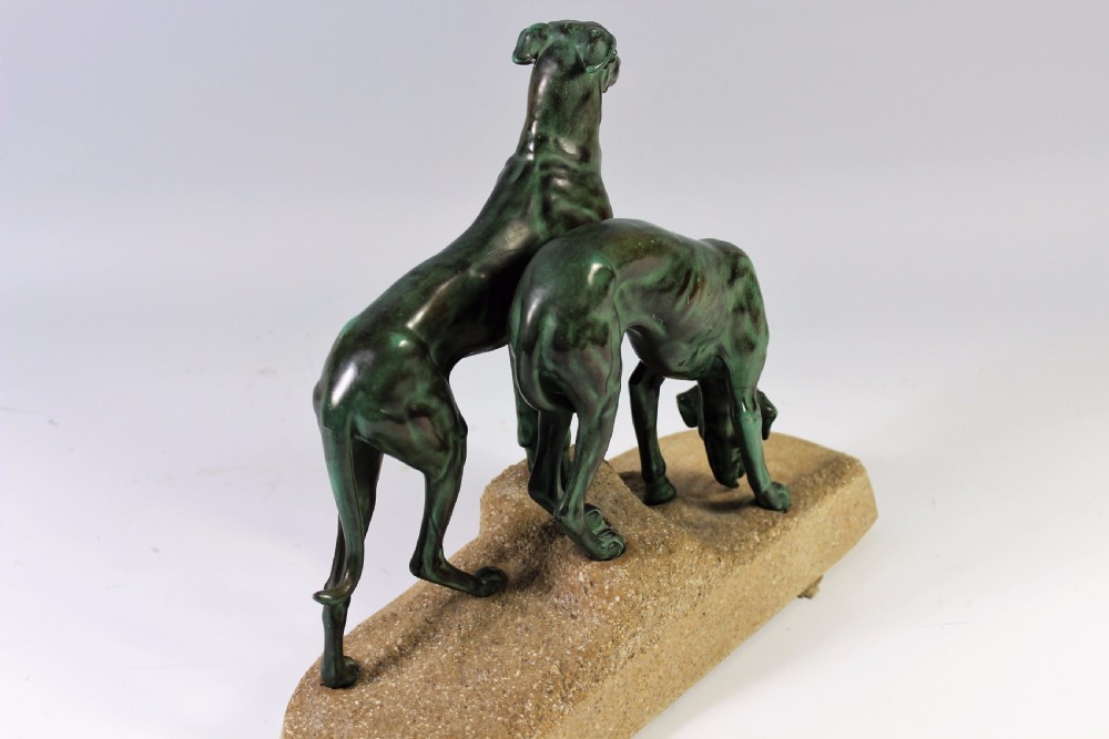 A Stunning Pair of French Art Deco Greyhounds by Jules Masson c1920-30 View V