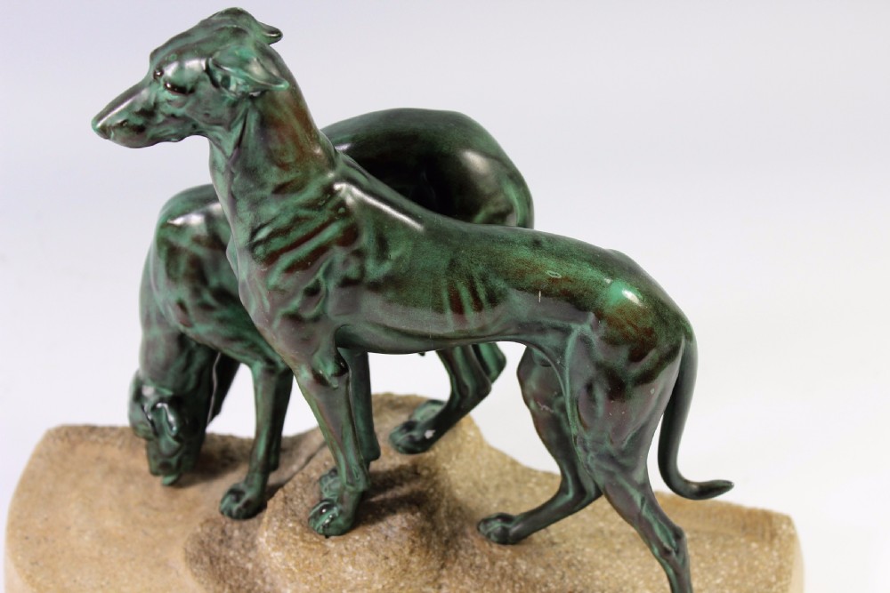 A Stunning Pair of French Art Deco Greyhounds by Jules Masson c1920-30 View VII