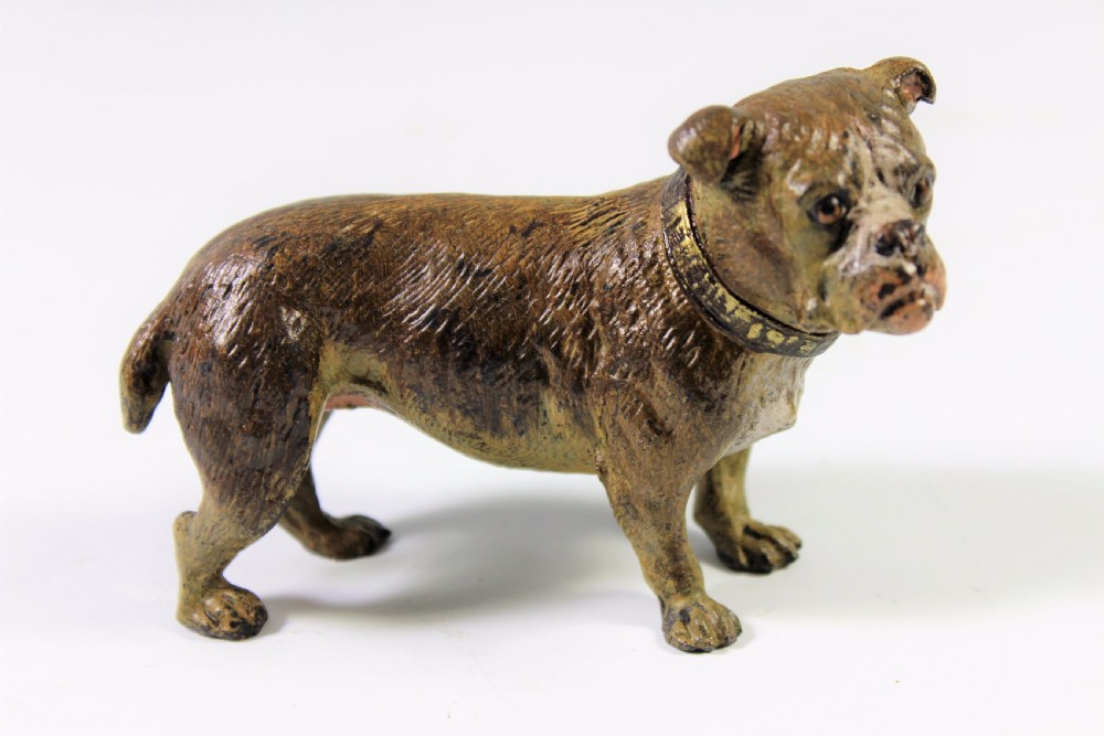 Large Austrian Cold Painted Bronze Pug Marked 'Gerschutz' c1900-20