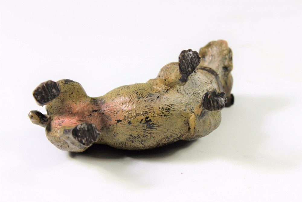 Large Austrian Cold Painted Bronze Pug Marked 'Gerschutz' c1900-20 View V