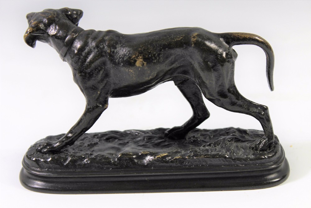 Original French Bronze Casting of a Pointer Dog by Alfred Dubucand c.1880 View II